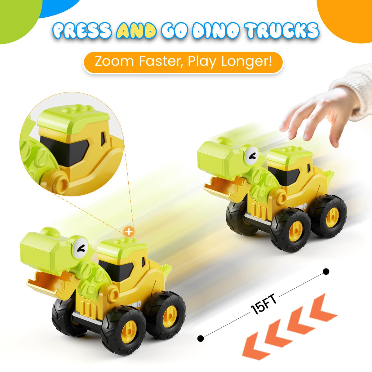 Dimoarch Press and Go Dinosaur Truck Toys for 1 2 3 Year Old Boys 🍁 All In One Marketplace Canada