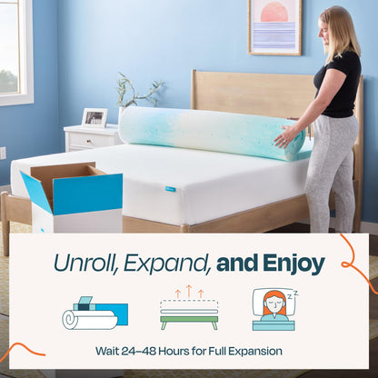 Linenspa 2 Inch Memory Foam Mattress Topper, Gel Swirl Memory Foam Full, CertiPUR-US Certified