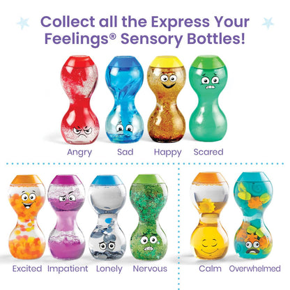 hand2mind Express Your Feelings Sensory Bottles- Excited, Impatient, Lonely, Nervous