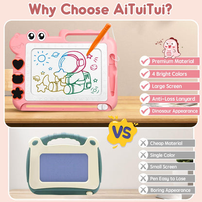 AiTuiTui Travel Size Magnetic Drawing Board Toddler Toys Gift for 3 4 Year Old Girls, Travel Sketch Writing Doodle Pad Educational Learning Kids Toys for Toddlers Age 3-5 Easter Birthday Christmas 🍁 All In One Marketplace Canada