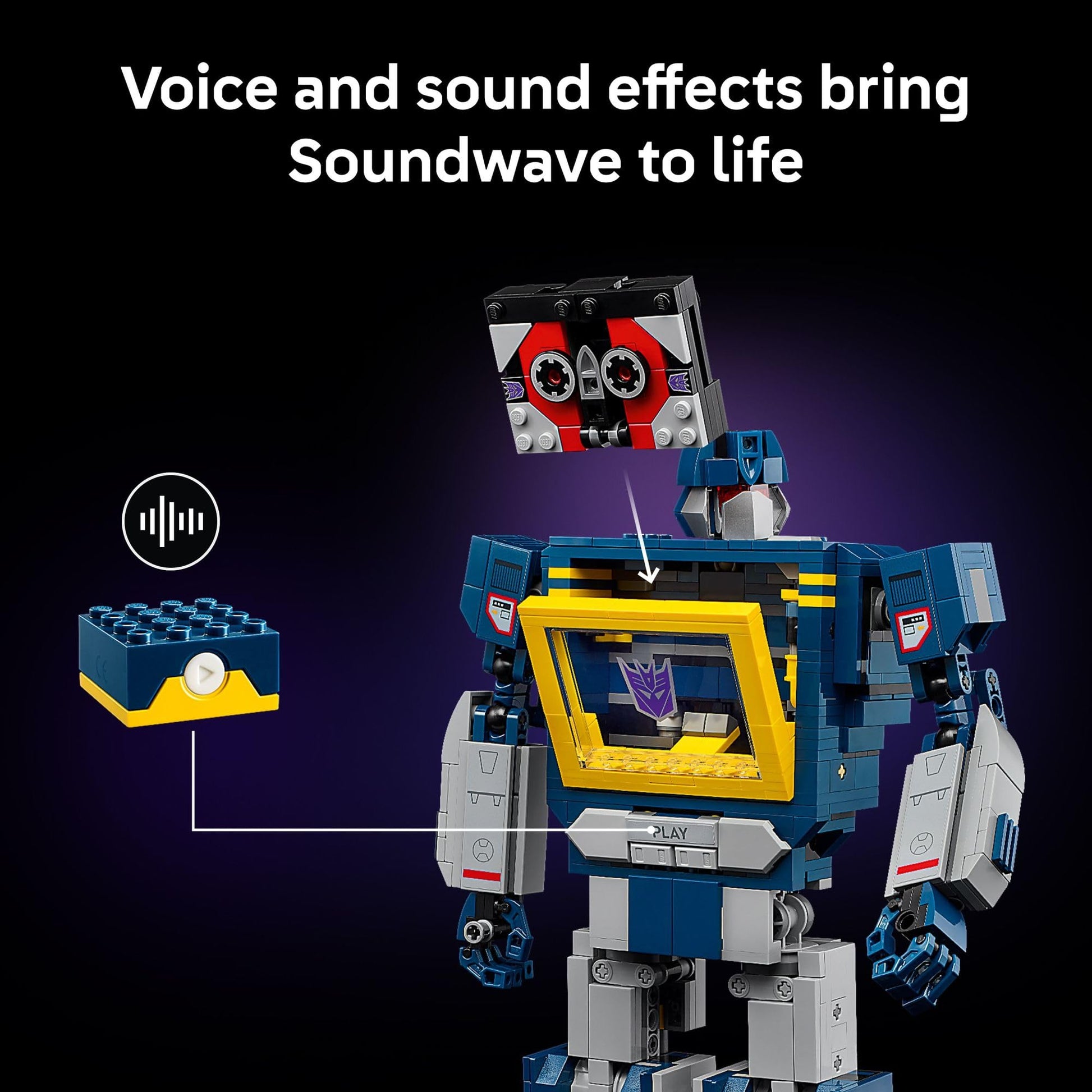 LEGO Icons Transformers: Soundwave - Building Set W/Sound Effects for Adults, 18+ - Model Kit W/Ravage & Laserbeak Figures - DIY Home Decor - Collectible Gift Idea for Sci-FI & Movie Fans - 10358 - Available at All In One Marketplace Canada