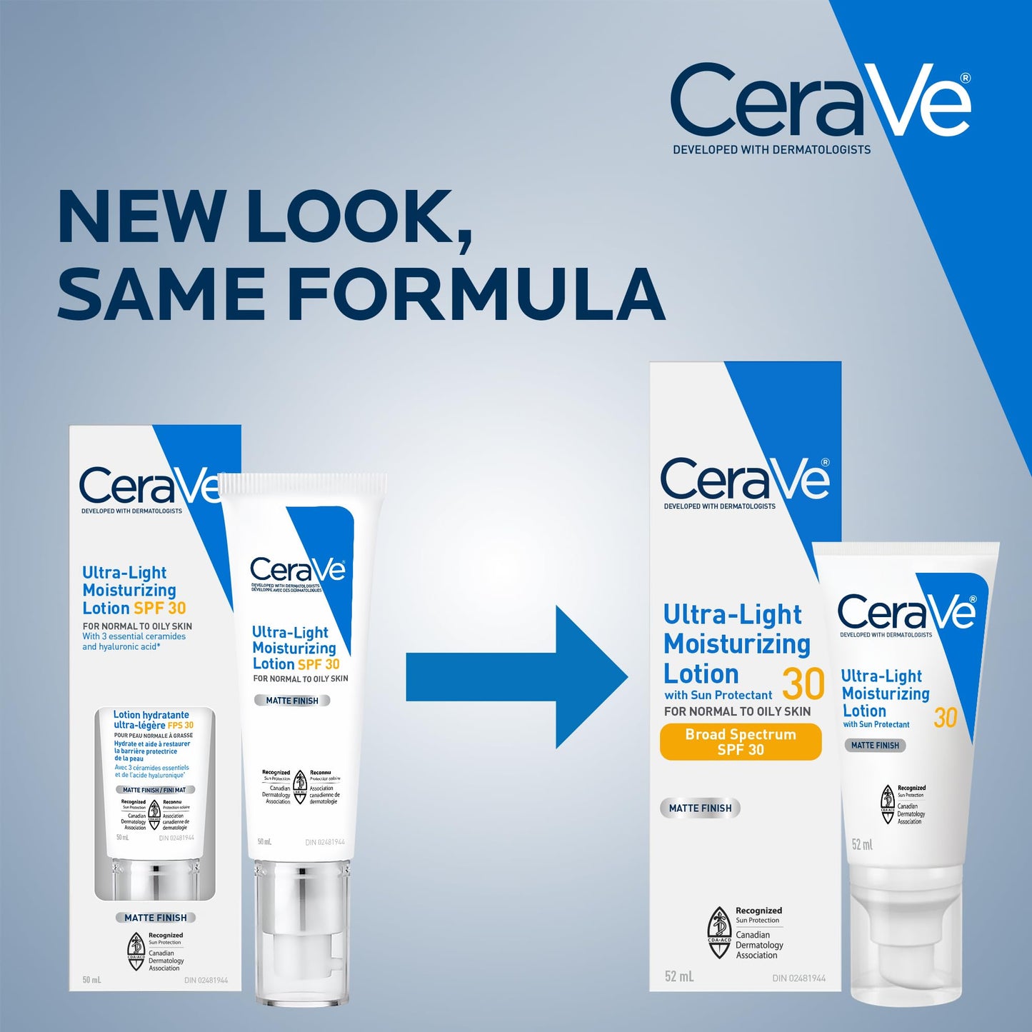 CeraVe Ultra-light Face Moisturizer with SPF 30. Hyaluronic Acid face sunscreen lotion for Men & Women, Normal to Oily & sensitive skin. Fragrance-Free, Oil-Free, Non-Comedogenic, Travel Size 52 ML