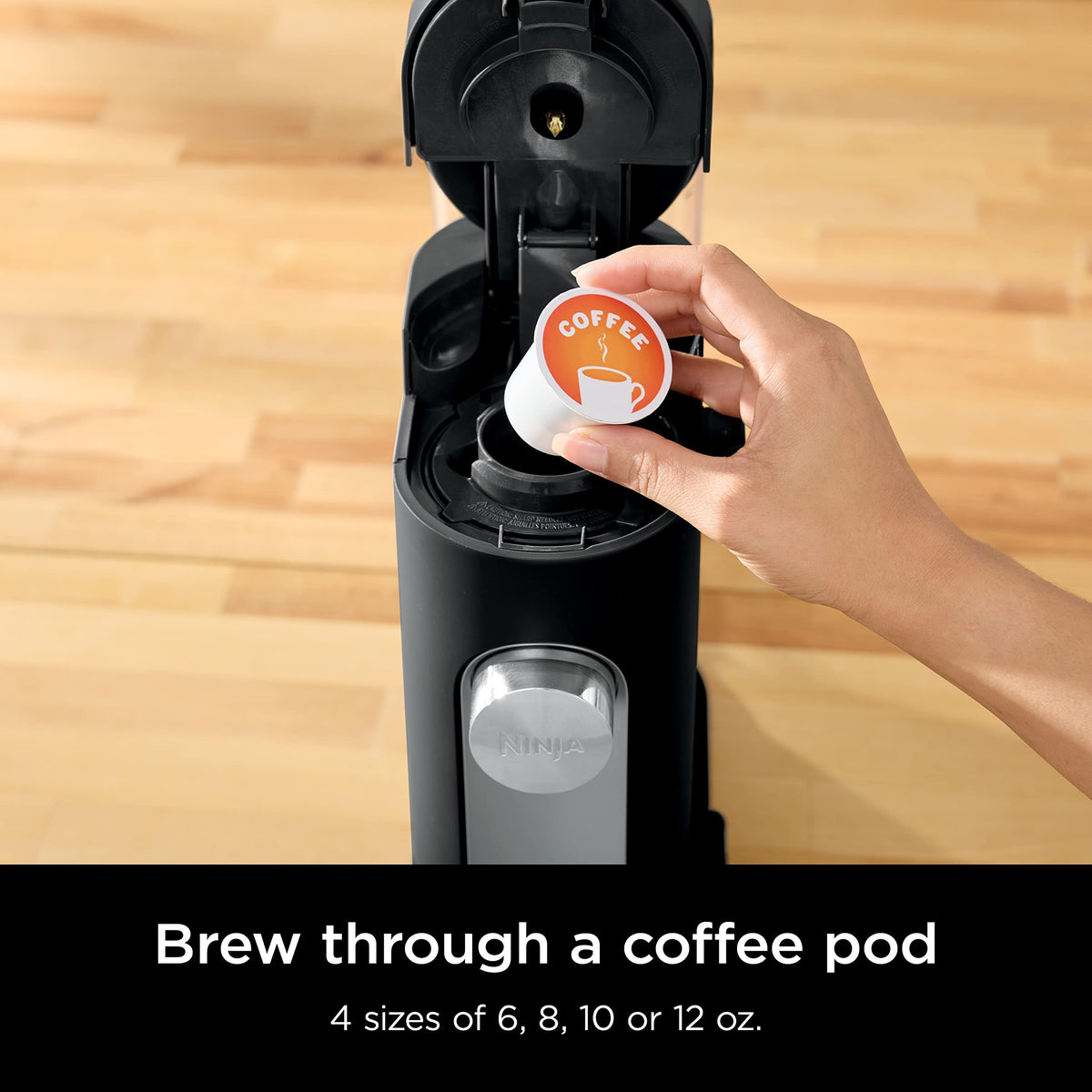 Ninja Pods & Grounds Iced Coffee Maker, K-Cup Pod Compatible, Black, PB040C