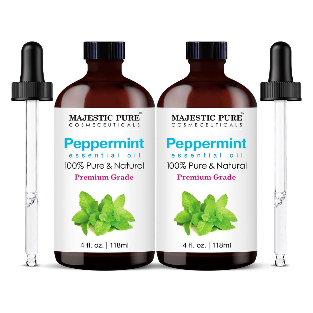 Majestic Pure Peppermint Essential Oil for Diffuser - 4 Fl Oz (Pack of 2) 🍁 All In One Marketplace Canada