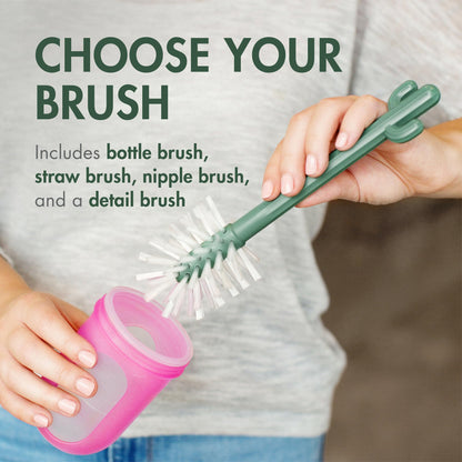 Boon Cacti Bottle Cleaning Brush Set, Terracotta , 4 Piece Set 🍁 All In One Marketplace Canada