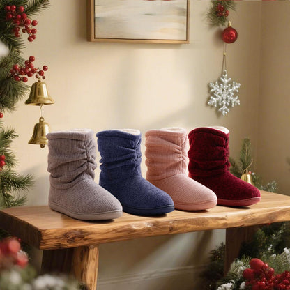 LongBay Women's Cozy Winter Slipper Boots Warm Chenille Knit Bootie Memory Foam Non-Slip Indoor Outdoor House Shoes(Medium / 7-8, Black) 🍁 All In One Marketplace Canada