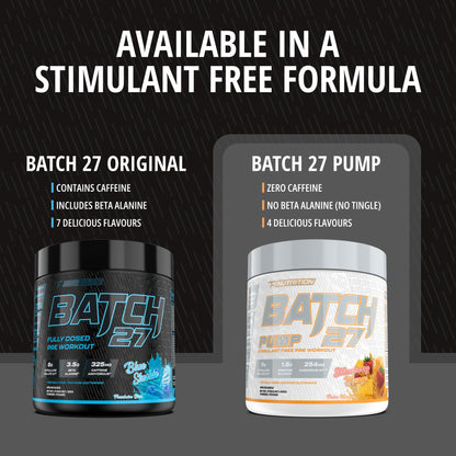 Batch 27 Pre Workout Powder - Nitric Oxide Booster & Preworkout for Men and Women w/Citrulline, Beta Alanine, Caffeine for Enhanced Energy, Endurance, & Reduced Fatigue - 40 Servings, Orange Cream
