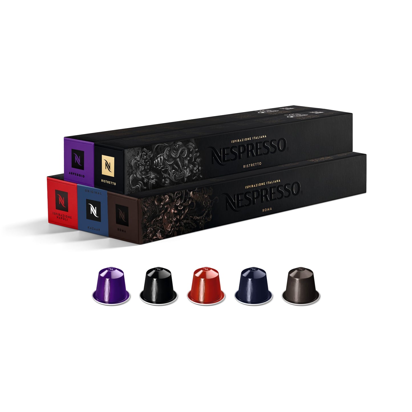 Nespresso Original Italian Bestsellers Variety Pack Coffee Pods, 50 Pods