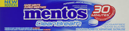 Mentos Clean Breath Peppermint Mints - 12 Pack (360 Pieces)
