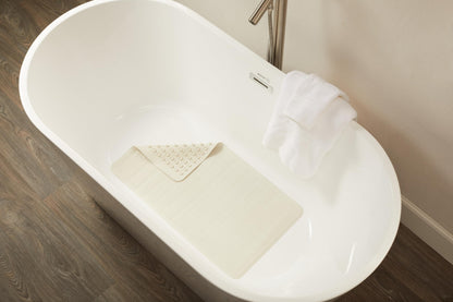 Rubbermaid Commercial Products Bath Tub and Shower Mat | Large - 28 x 16 in. | White | Machine Washable | Safti-Grip Non-Slip Bathroom Mat with Suction Cups for Home/Hotel/Shower/Bathtub Rubbermaid Commercial