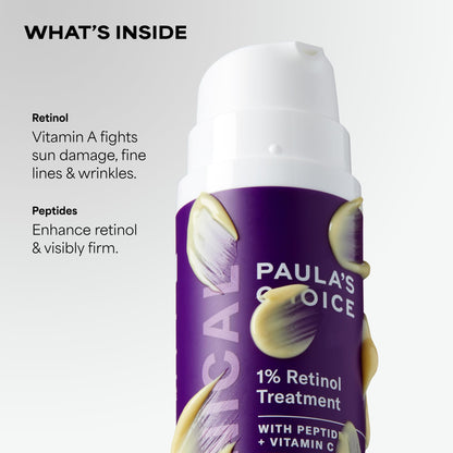 Paula's Choice CLINICAL 1% Retinol Treatment Cream with Peptides, Vitamin C & Licorice Extract, Anti-Aging Treatment for Wrinkles & Loss of Firmness, Fragrance-Free, 30 mL - Available at All In One Marketplace Canada