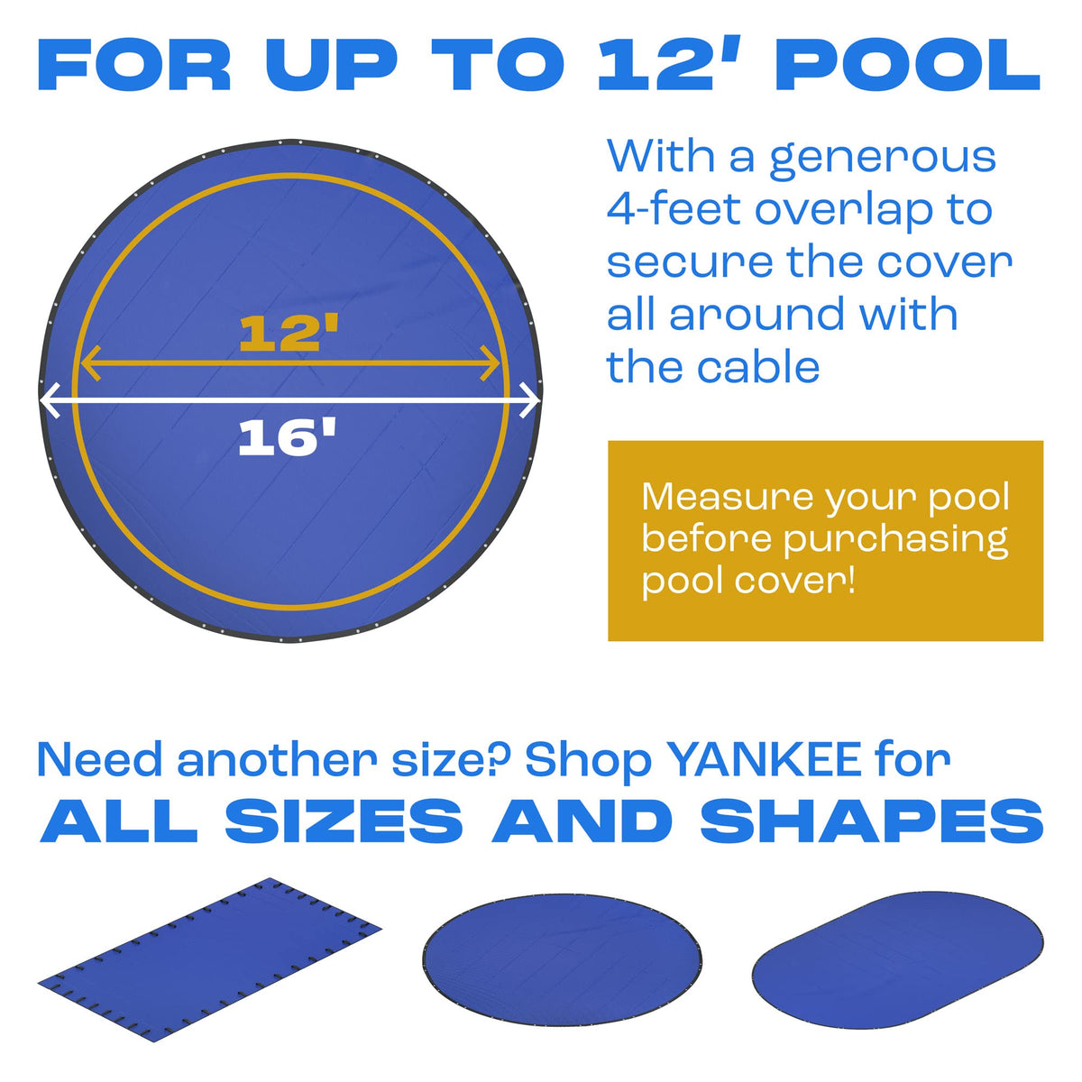 Winter Pool Cover 18 ft Round for Above Ground | Extra Thick & Durable Above-Ground Pool Cover | Sapphire Series of Premium Cold- and UV-Resistant Pool Cover | by Yankee Pool Pillow 🍁 All In One Marketplace Canada