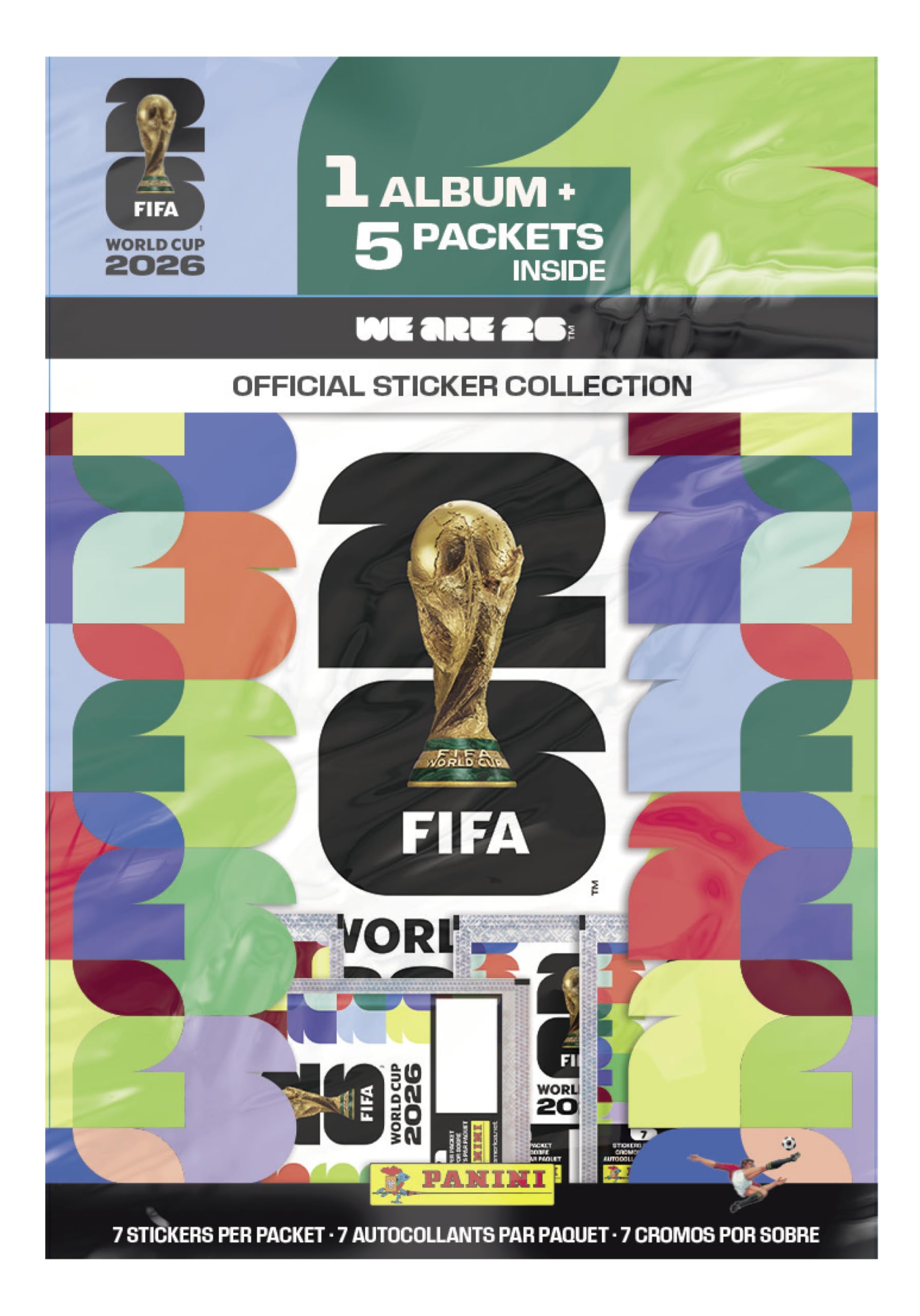 2026 Panini FIFA World Cup Sticker Starter Bundle – Official Album + 5 Sticker Packs – Licensed Tournament Collection - Available at All In One Marketplace Canada