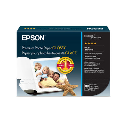 Epson Premium Photo Paper Glossy 4x6 100 Sheets S041727 Epson