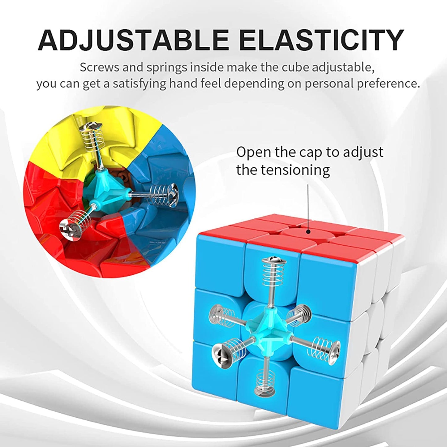 TWSTYFAL Speed Cube 3x3x3 Magic Cube Puzzles Fidget Toys, Fast Smooth Turning Ultra Durable Colour-Matching Puzzle, Classic Problem-Solving Cube with Gift, Exercise Brain and Hands-on Skills, Relief