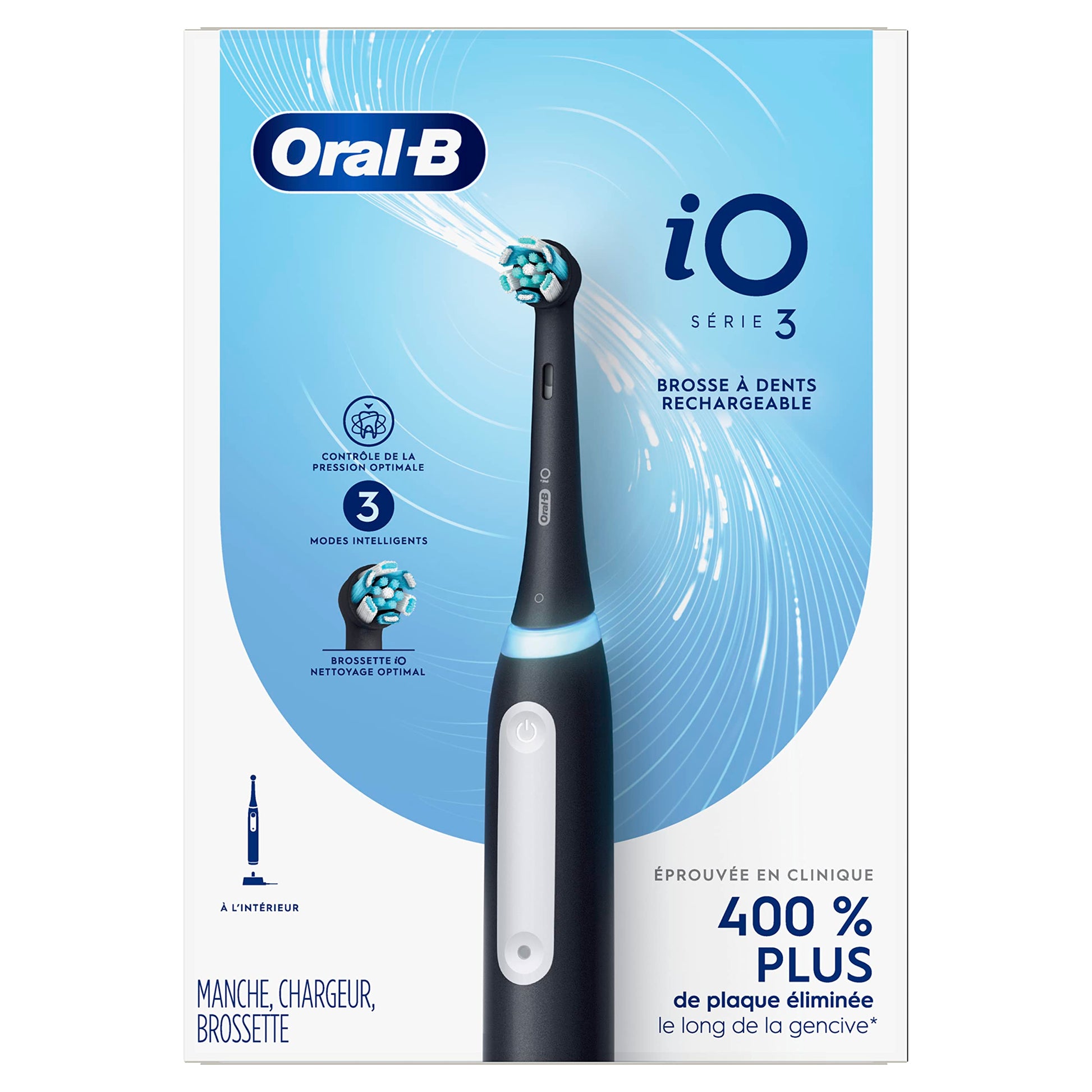 Oral-B iO3 Electric Toothbrush (1) with (1) Charger, Rechargeable, Black Oral-B