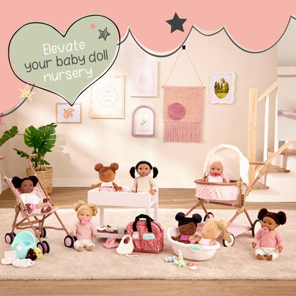 LullaBaby Baby Doll Accessories Meal Time and Changing Set, 19 Pc LullaBaby