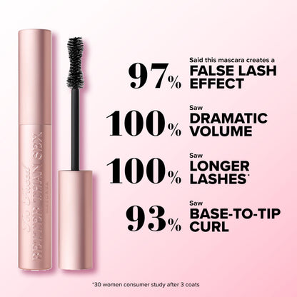 Too Faced Better Than Sex Volumizing Mascara | False Lash Effect with Volume, Length, Curling + Conditioning Peptides, 8 ml, Black - Available at All In One Marketplace Canada