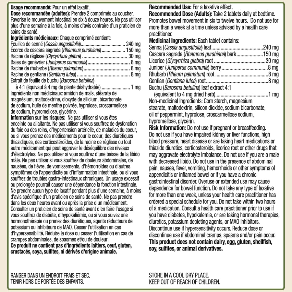 Nature’s Harmony Stomach Ease – Herbal Laxative for Digestive Comfort & Bowel Regularity – Senna, Cascara & Peppermint – 250 Tablets 🍁 All In One Marketplace Canada