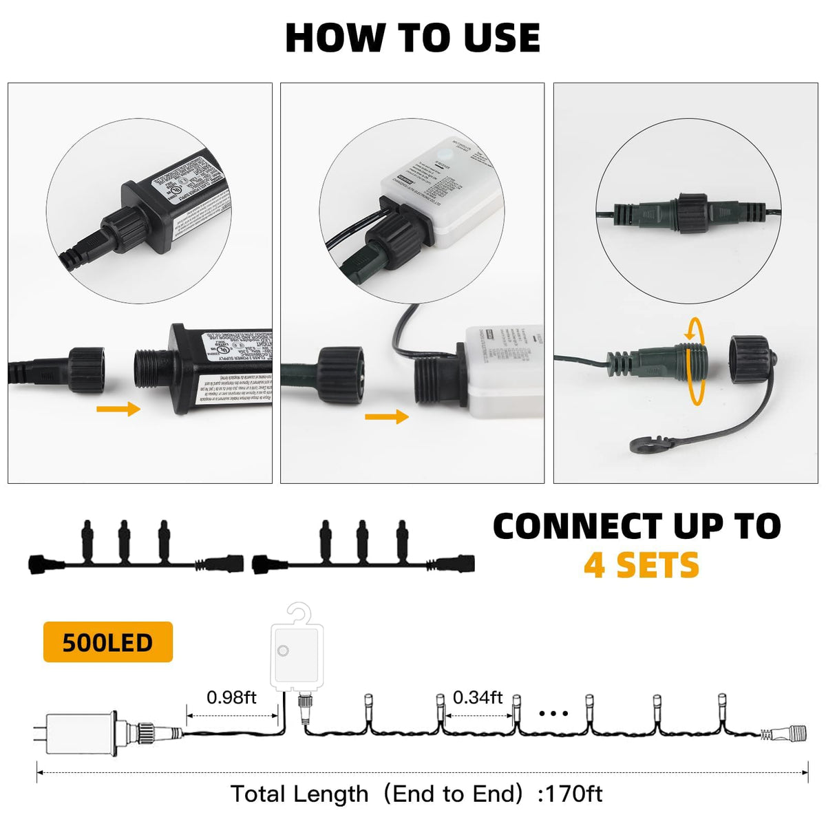 Green Convenience 170FT 500LED UL Color Changing String Lights,11Modes 🍁 All In One Marketplace Canada