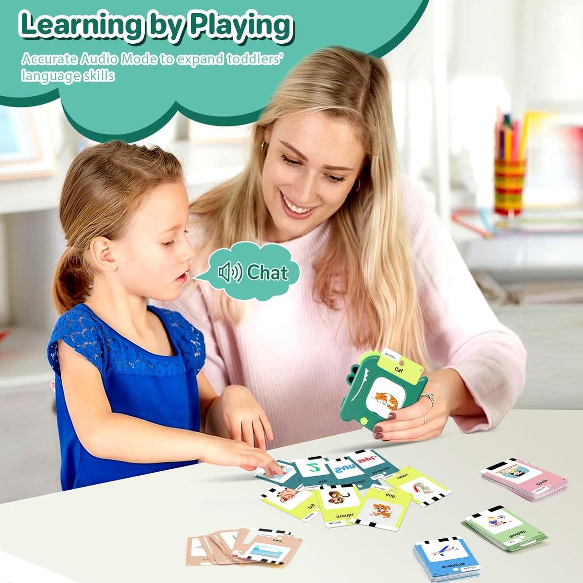 420 Words English Talking Flash Cards for Toddlers, Pocket Speech Buddy Therapy Autism Toys with 10 Songs, Preschool Educational Learning Toy for Girls Kids 1-6, Christmas Birthday Gifts 🍁 All In One Marketplace Canada