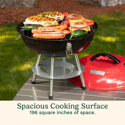 Cuisinart Outdoor Portable Charcoal Grill, 14", Red (CCG-190RBC) 🍁 All In One Marketplace Canada