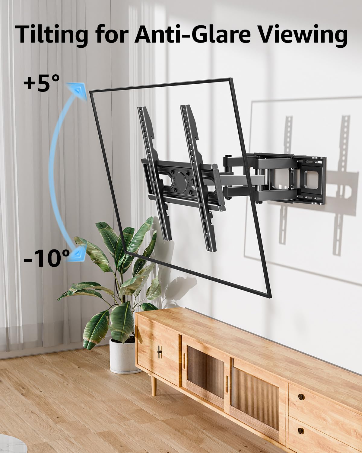 MOUNTUP TV Wall Mount for 26-65 Inch Flat Curved LED LCD Screen TVs Full Motion TV Mount, Tilt Swivel Extension Wall Mount TV Bracket with Dual Articulating Arms, Max VESA 400x400mm, Holds up to 99lbs