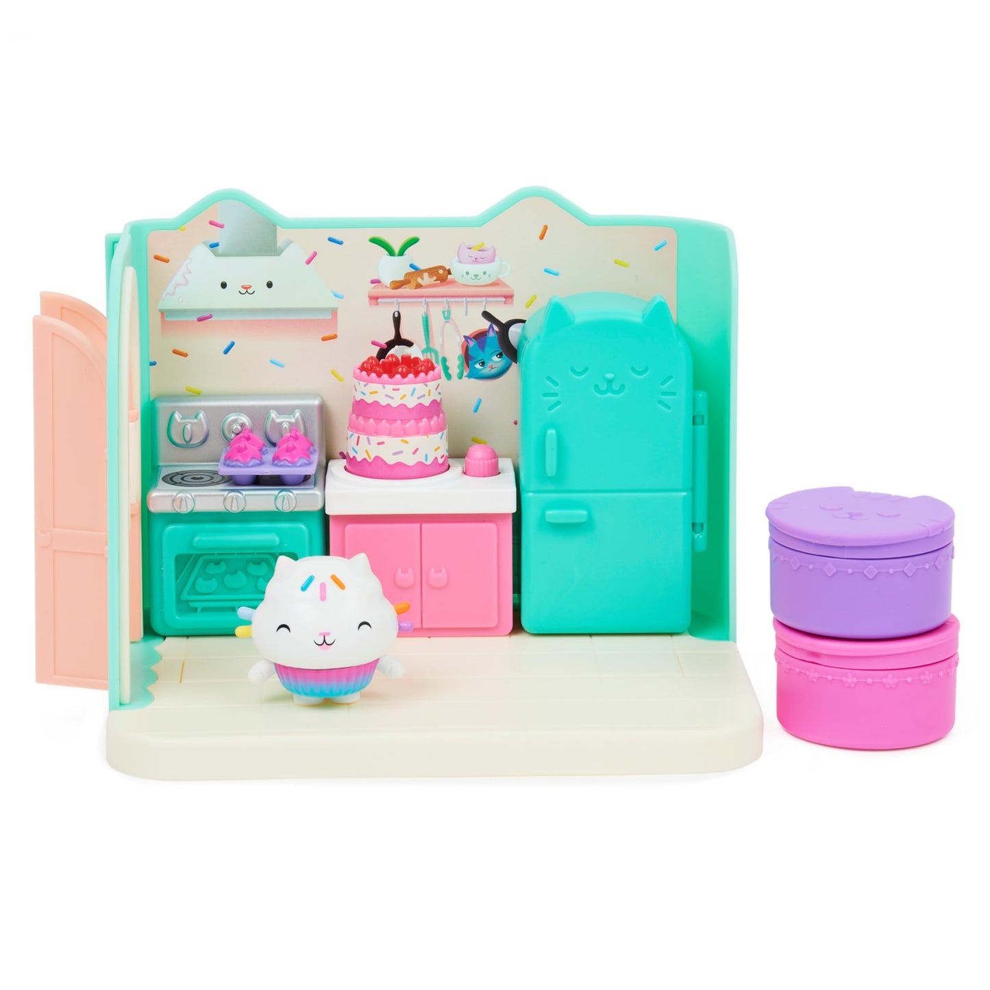 Gabby’s Dollhouse, Bakey with Cakey Kitchen with Figure and 3 Accessories, 3 Furniture and 2 Deliveries, Kids Toys for Ages 3 and up DREAMWORKS GABBY'S DOLLHOUSE