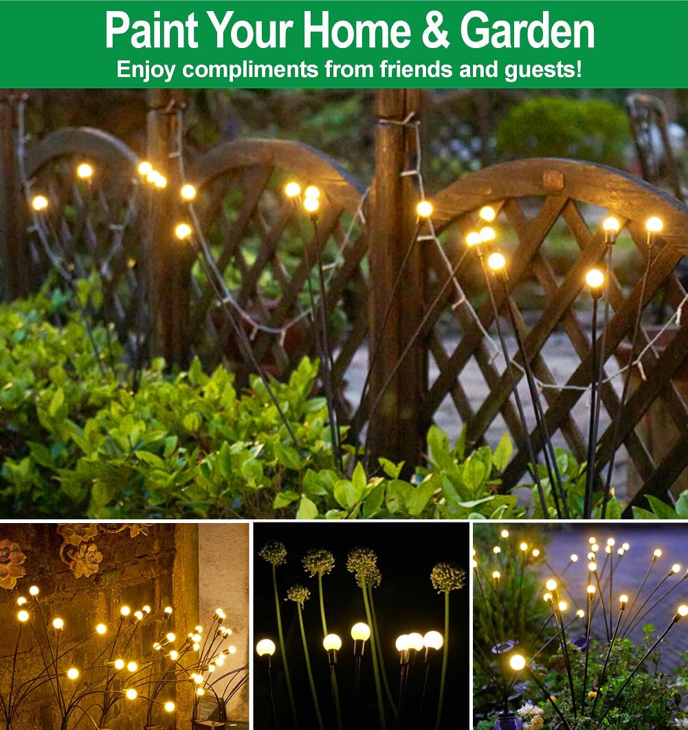 SIOTMERA 6 Count Solar Lights Outdoor Waterproof IPX5, Solar Garden Lights, Wind Swaying Firefly Lights, Christmas Lights Outdoor, for Yard Lawn Pathway Decoration Lighting, WarmYellow 🍁 All In One Marketplace Canada