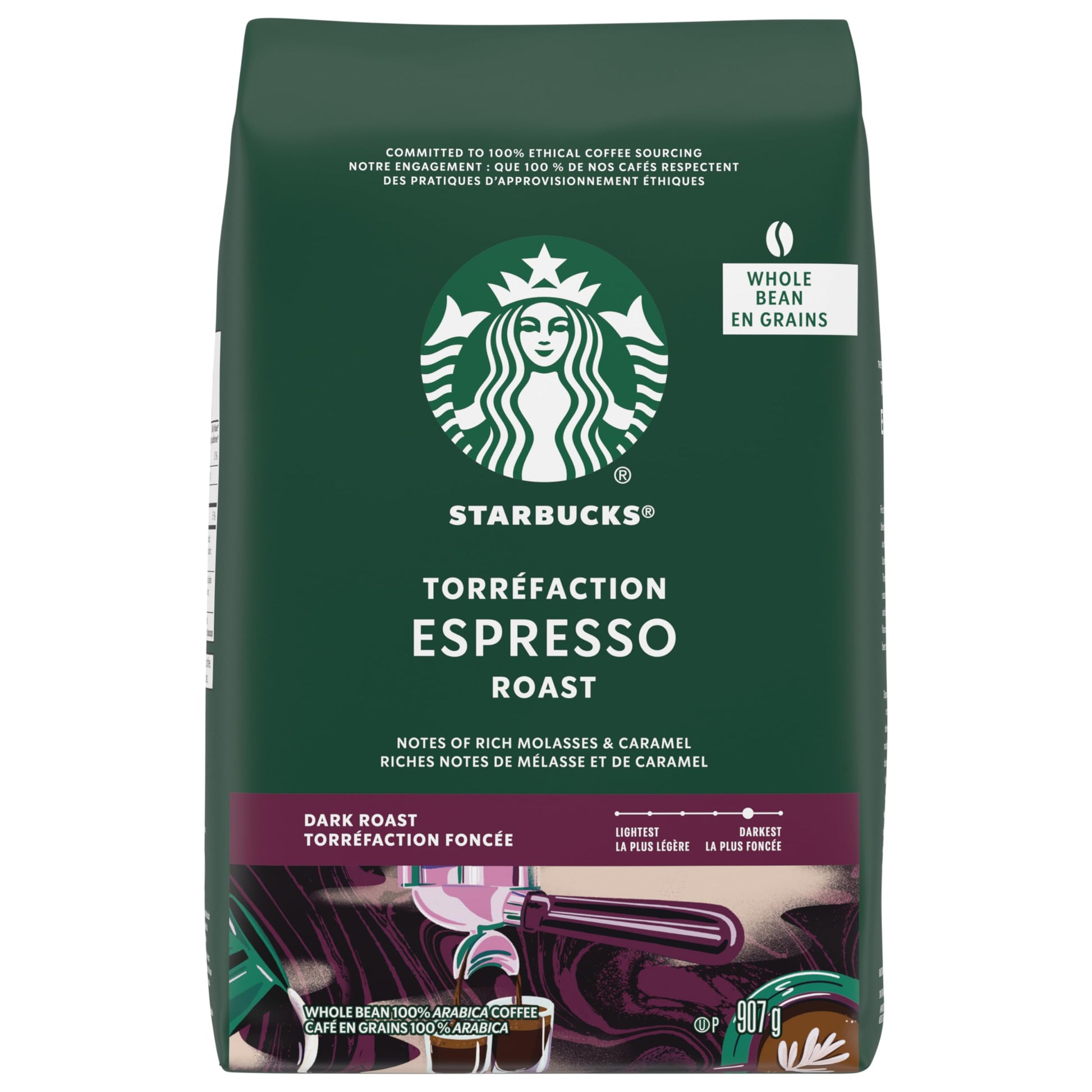 Starbucks Espresso Roast Whole Bean Coffee, 907g