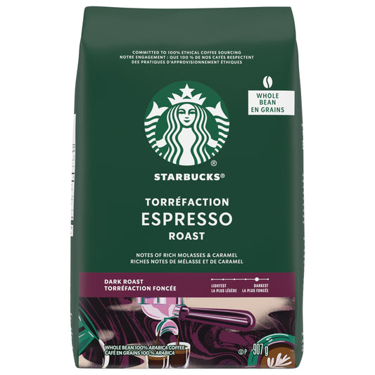 Starbucks Espresso Roast Whole Bean Coffee, 907g