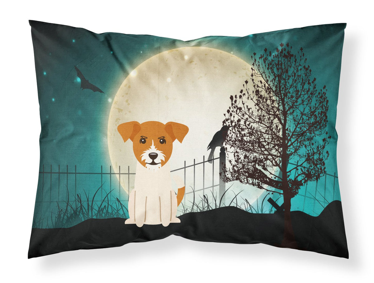 Caroline's Treasures BB2298PILLOWCASE Taie d'oreiller standard en tissu avec motif effrayant de Jack Russell Terrier pour Halloween, légère, ultra-douce, facile d'entretien, taie d'oreiller décorative, standard