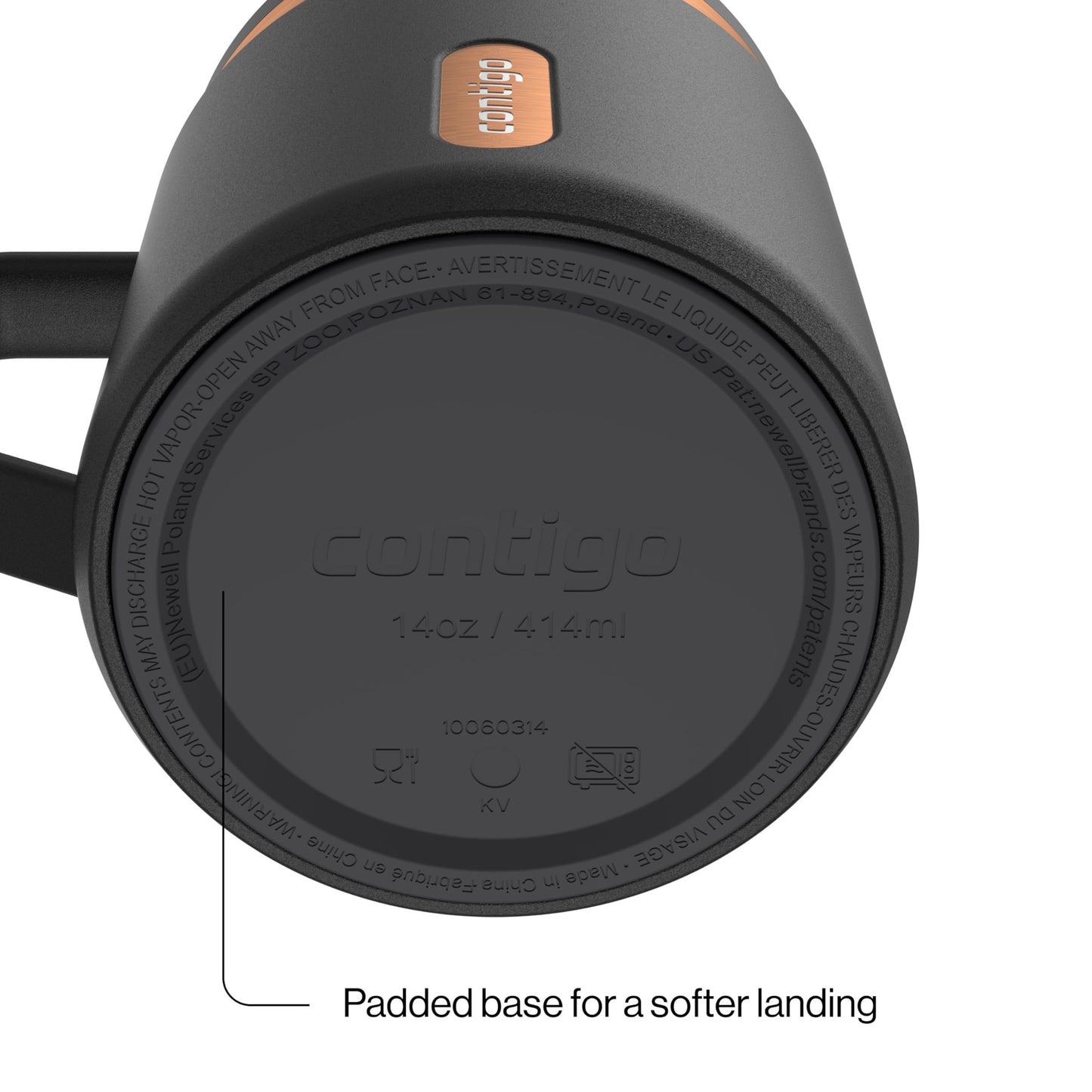 Contigo SnapSeal 14 oz Office Mug | Vacuum-Insulated Stainless Steel Tumbler for Hot Coffee & Tea or Cold Drinks | Spill-Proof Lid w/Straw Compatibility | BPA & Lead-Free | Dishwasher Safe - Available at All In One Marketplace Canada