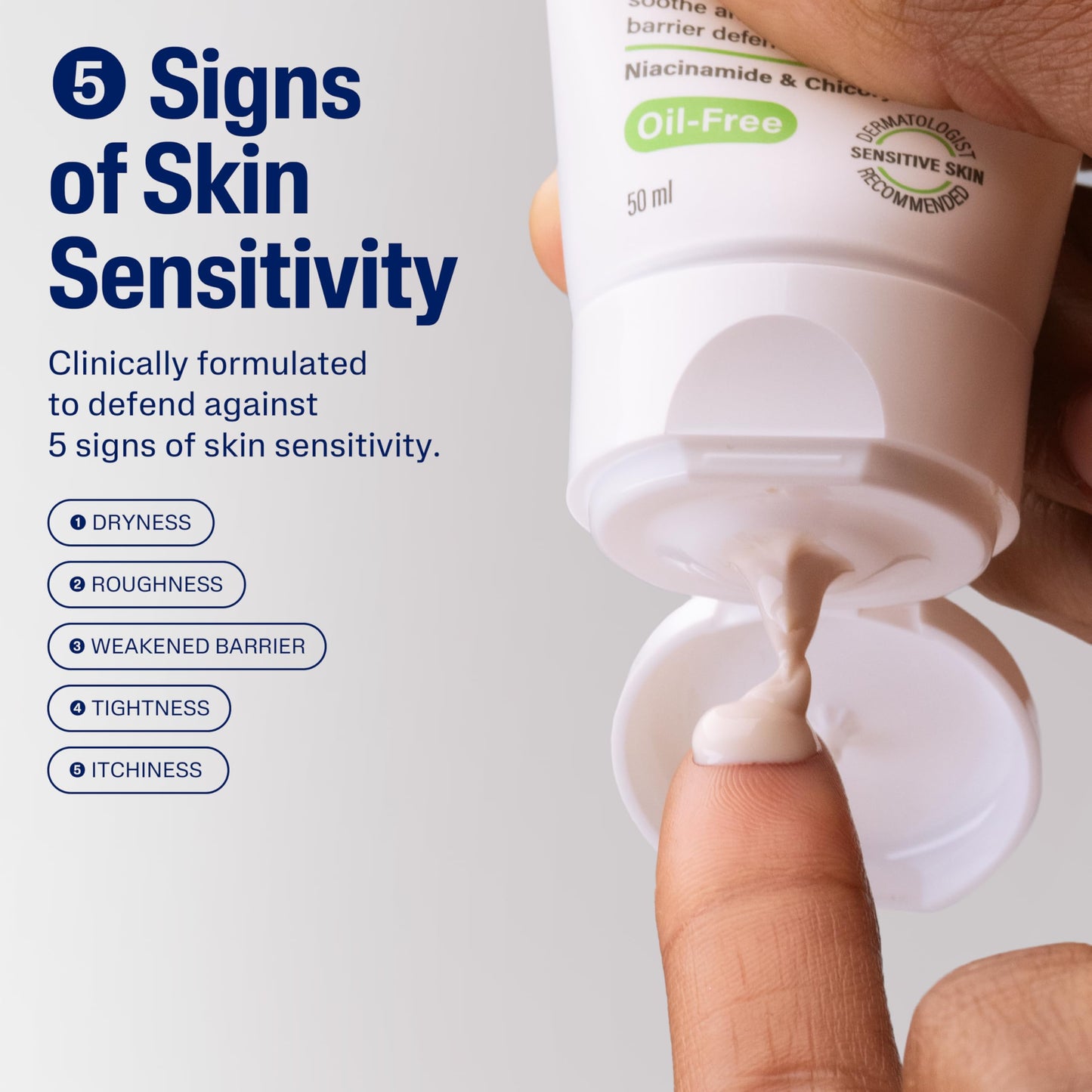 Cetaphil Daily Facial Moisturiser SPF 30, Lightweight SPF Moisturiser for Sensitive Skin, 50ml, Niacinamide & Chicory Extract, UVA/UVB Protection, 24 Hour Hydration, Dermatologist Recommended