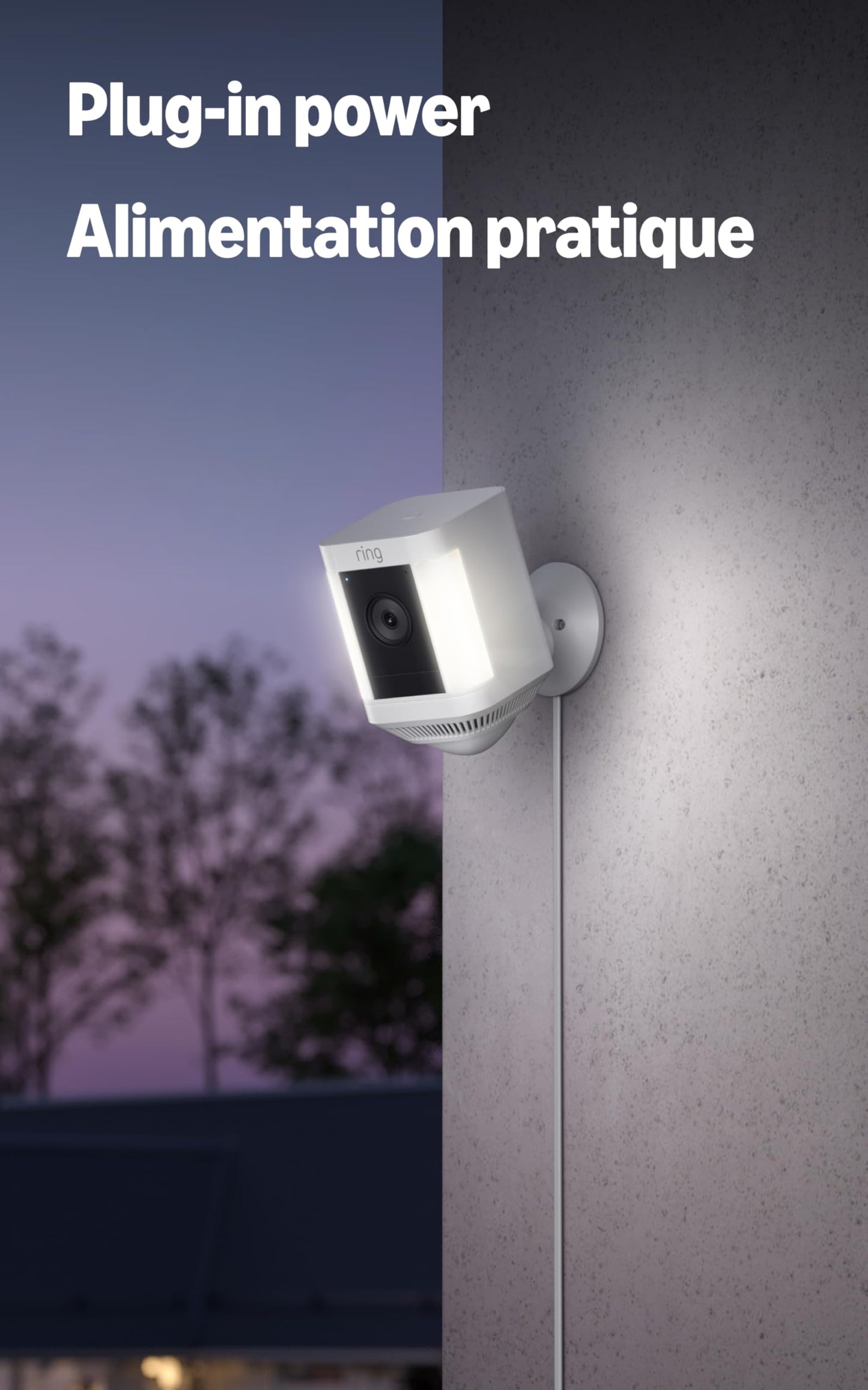 Ring Spotlight Cam Plus, Plug-in | Two-Way Talk, Colour Night Vision, and Security Siren - Black