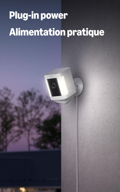 Ring Spotlight Cam Plus, Plug-in | Two-Way Talk, Colour Night Vision, and Security Siren - Black