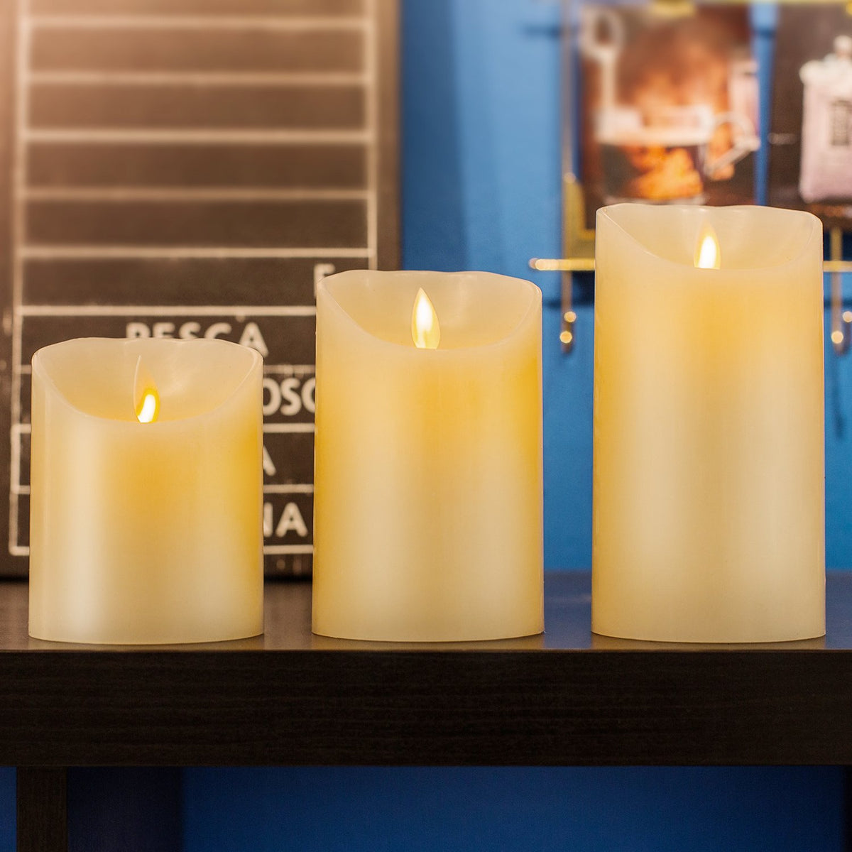 Pandaing Pack of 3 LED Flameless Flickering Battery Operated Candles with Remote and Timer, Real Wax Moving Wick Pillar Candles for Festival Wedding Christmas Home Party Decor 🍁 All In One Marketplace Canada