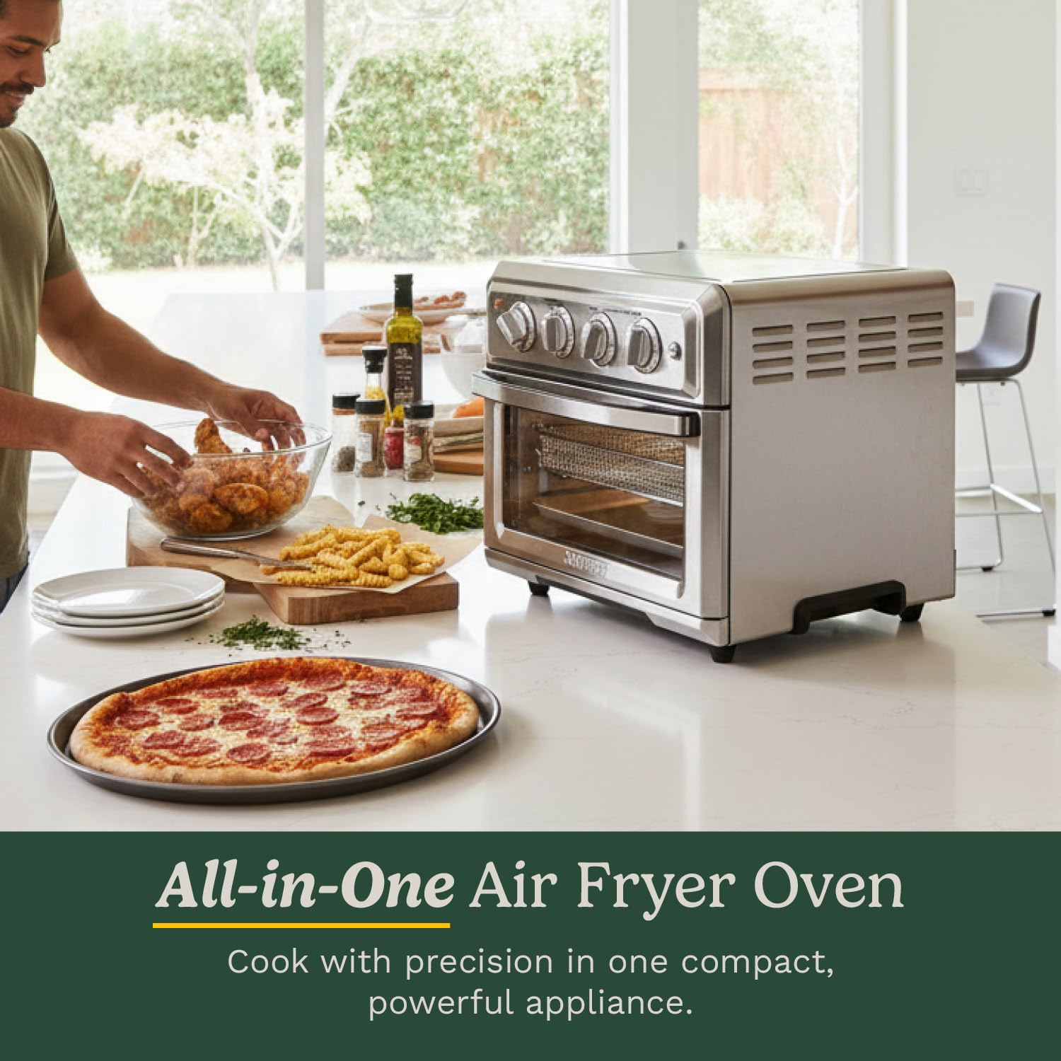 Cuisinart Air Fryer + Convection Toaster Oven, Stainless Steel (TOA-60C) Cuisinart