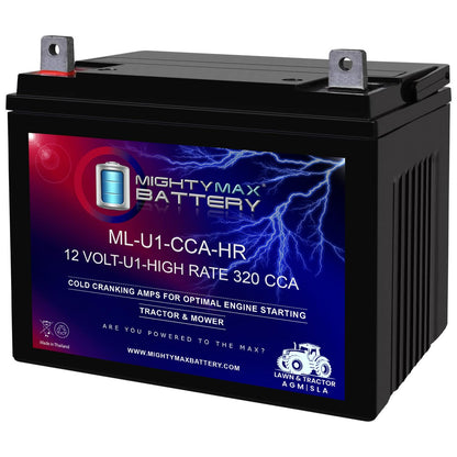 ML-U1-CCAHR - 12V 320 CCA U1 - SLA Starting Battery for Lawn, Tractors and Mowers - Mighty Max Battery Brand Product (3878105)