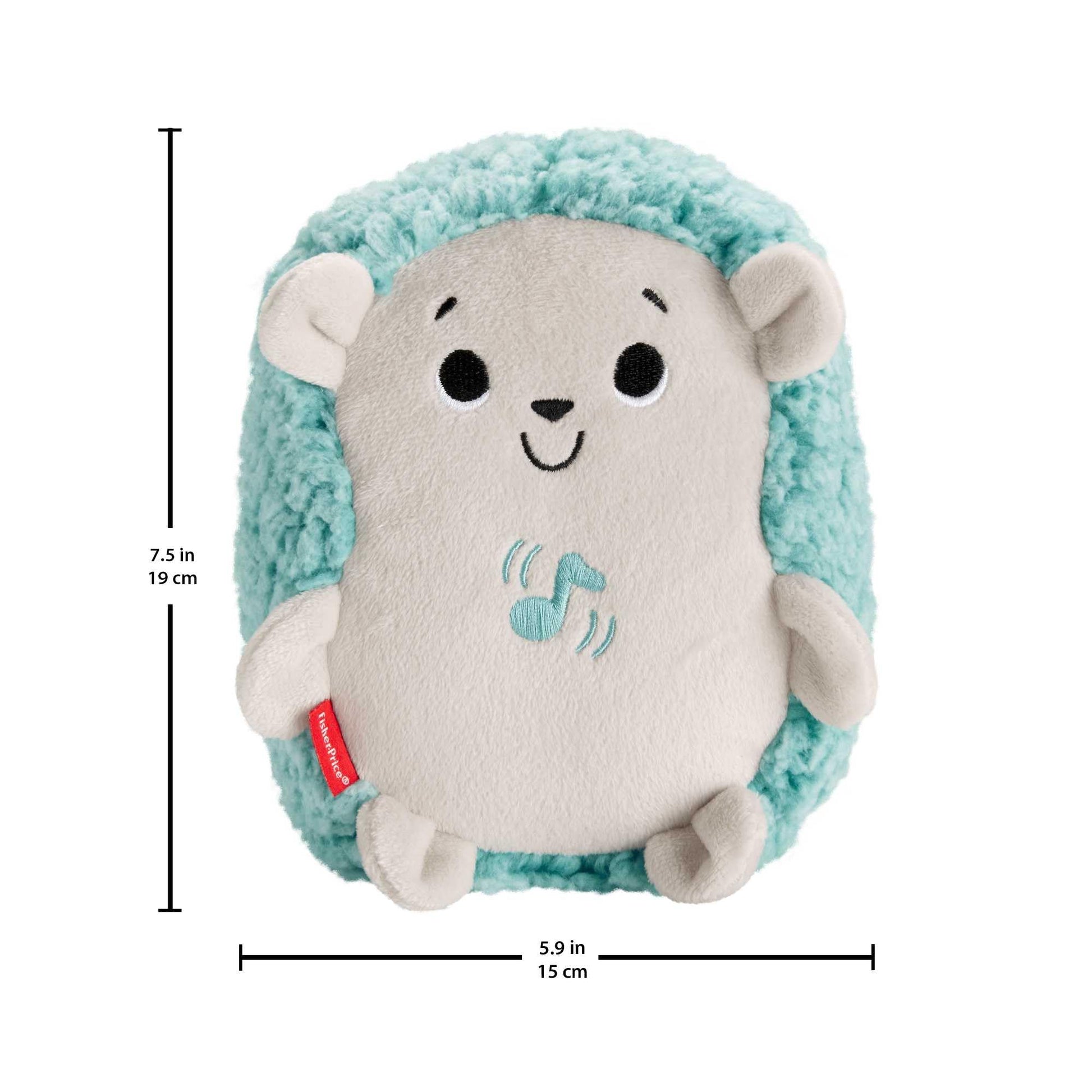 Fisher-Price Baby Musical Toy Calming Vibes Hedgehog Soother Plush Sound Machine with Vibrations for Newborns, Blue Fisher-Price