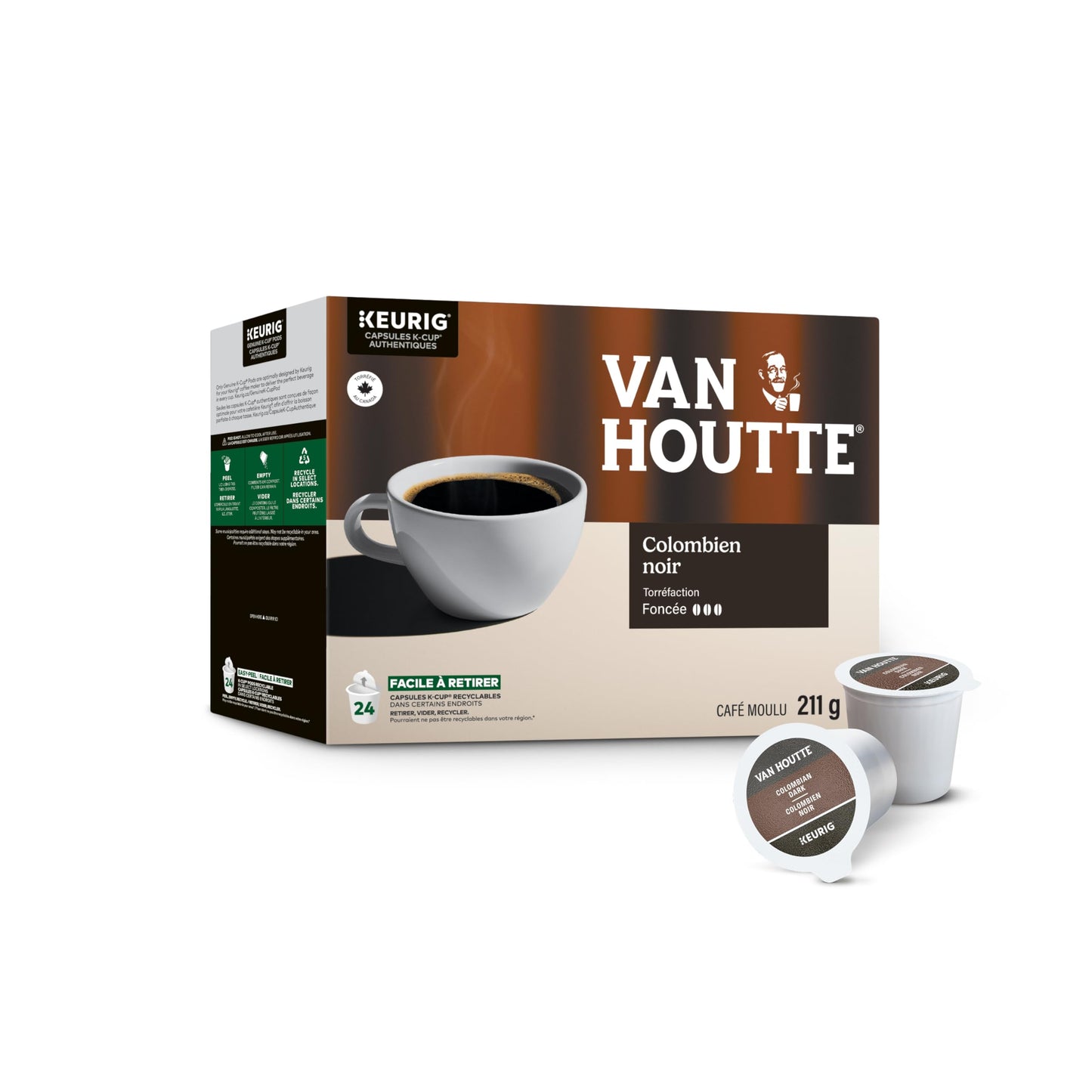 Van Houtte Colombian Dark K-Cup Coffee Pods, 24 Count For Keurig Coffee Makers
