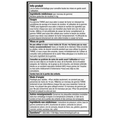 Thrive Nicotine Replacement Gum, Extra Strength, Fruit, 108 Count Thrive
