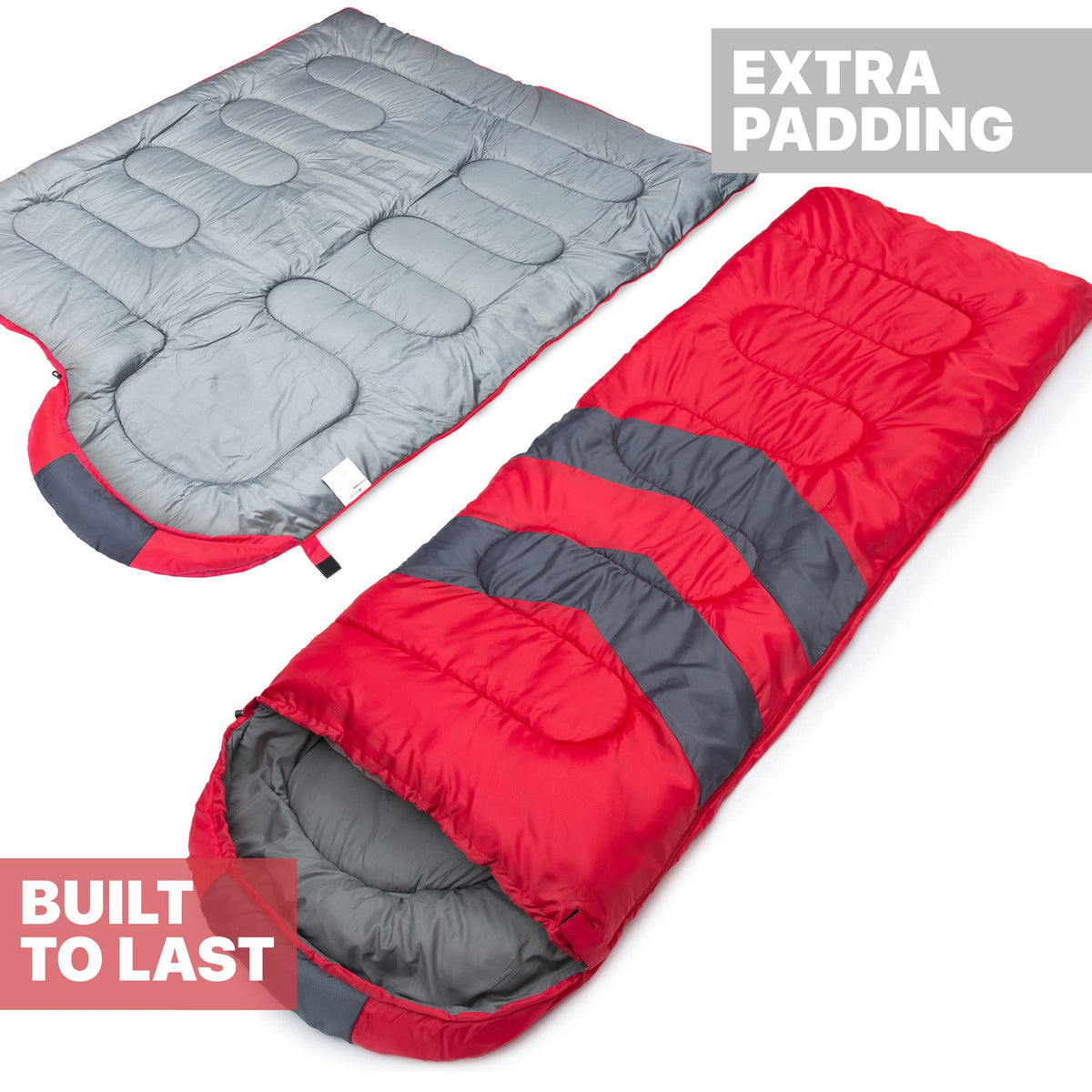 MalloMe Sleeping Bag for Adults Kids Boys & Girls for Winter, Fall & Spring - Single & Double - Waterproof Lightweight & Portable Backpacking Camping & Hiking Outdoor Travel with Compact Bag 🍁 All In One Marketplace Canada