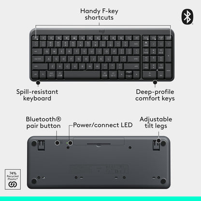 Logitech MK250 Wireless Bluetooth Keyboard and Mouse Combo - Graphite