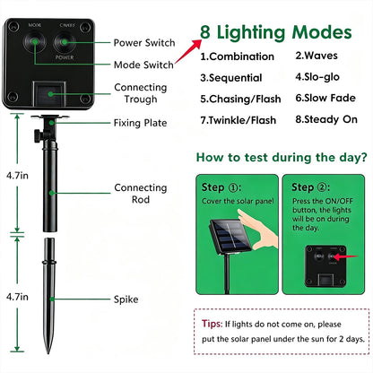 Upgraded 2 Pack 80FT 200 LED Solar Christmas Lights Outdoor Solar String Lights with 8 Lighting Modes Waterproof Solar Fairy Lights for Garden Yard Patio Christmas Tree Decoration (Warm White) 🍁 All In One Marketplace Canada
