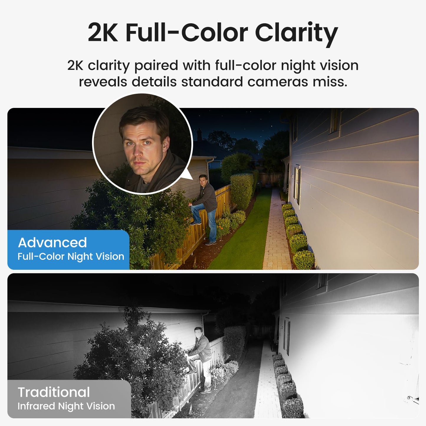 AOSU Security Cameras Outdoor Wireless, 2 Cam-Kit, No Subscription Required, Solar-Powered, Home Security Cameras System with 360° Pan & Tilt, Auto Tracking, 2K Color Night Vision, Easy Setup