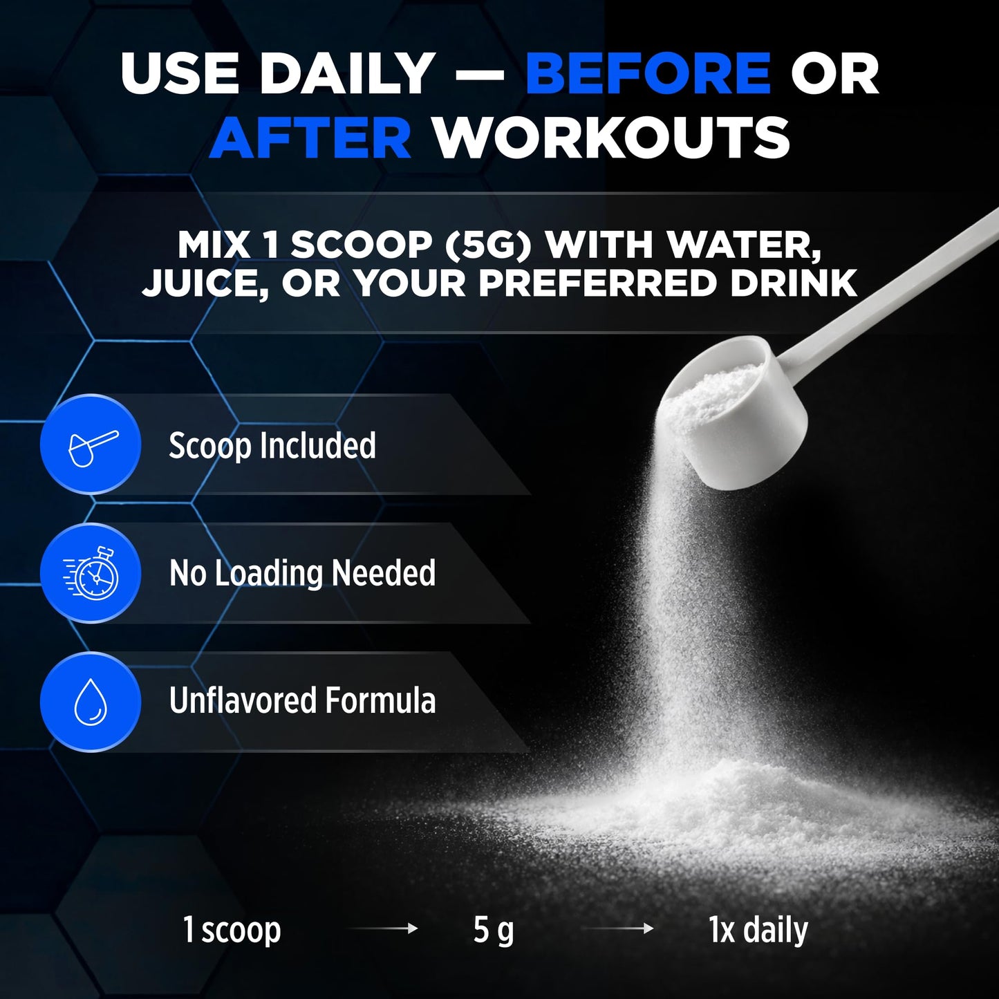 Allmax Creatine Monohydrate - Aid Muscle Growth & Strength Gains, No Artificial Ingredients - 1000g - 5g per Serving - 200 Servings