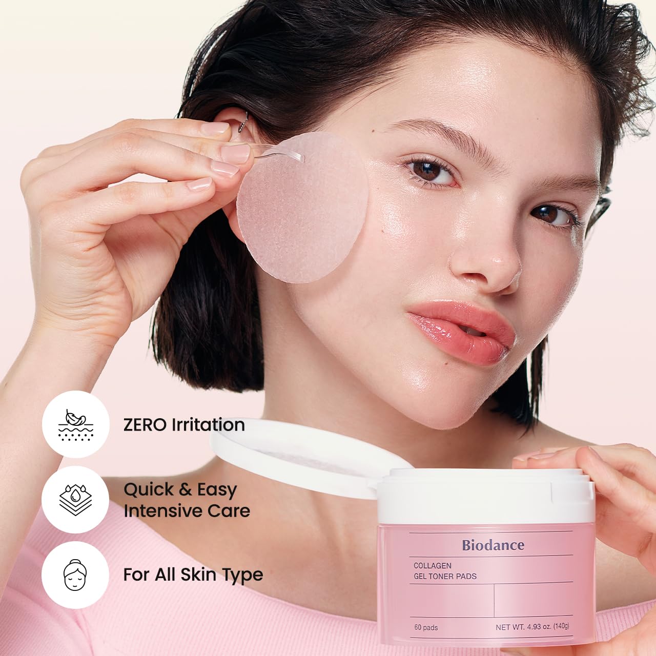 Biodance Collagen Gel Toner Pads | Pore Perfecting, Improving Elasticity, Korean Toner Pads for Sensitive Skin | 4.93 fl.oz.(140g), 60Pads - Available at All In One Marketplace Canada