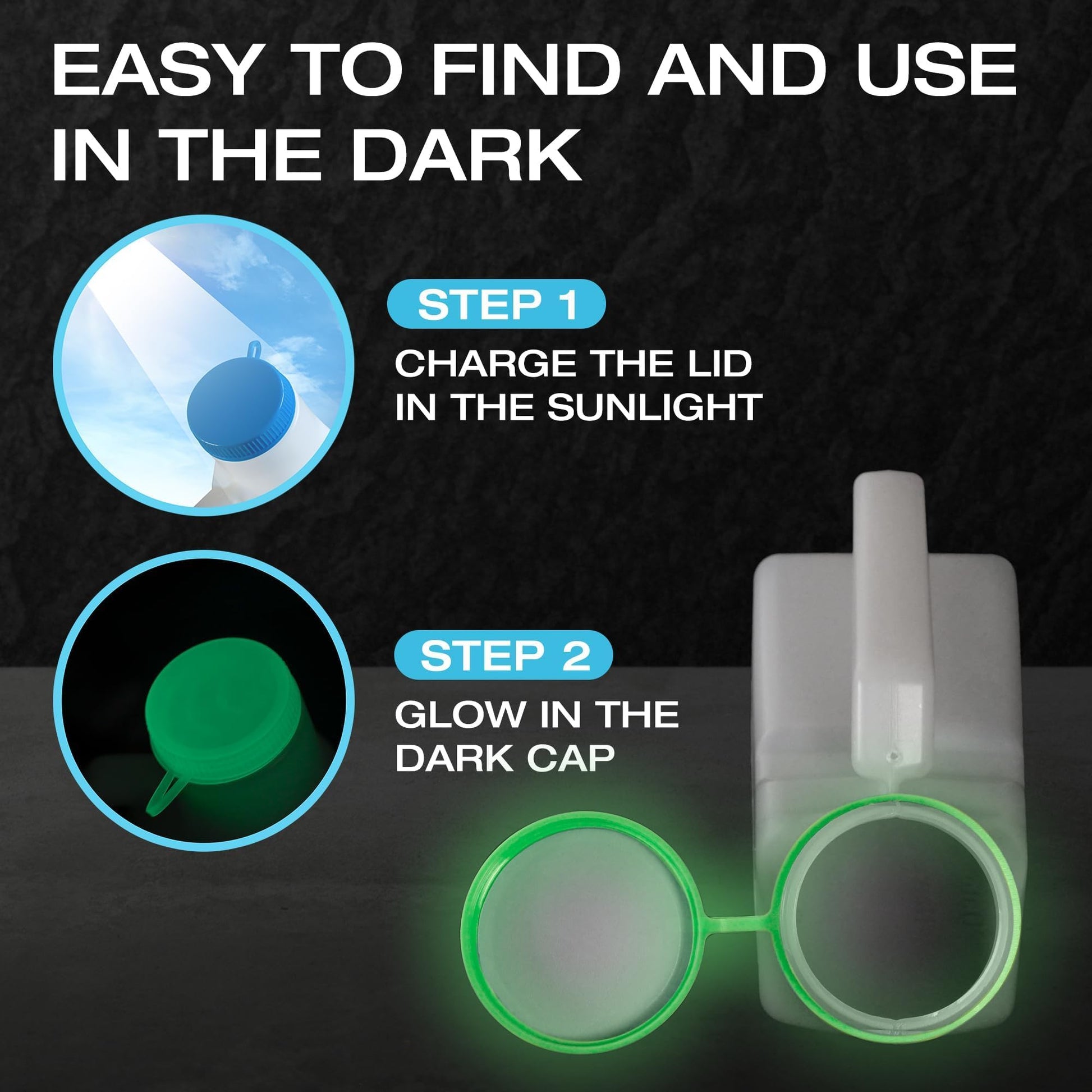 Urinals for Men Glow in the Dark Lid by Tilcare (1 Pack) - 32oz/1000mL Thick Plastic Mens Bedpan Bottle with Screw-on Lid - Spill Proof Urinary Chamber - Male Portable Travel Pee Bottles - Available at All In One Marketplace Canada
