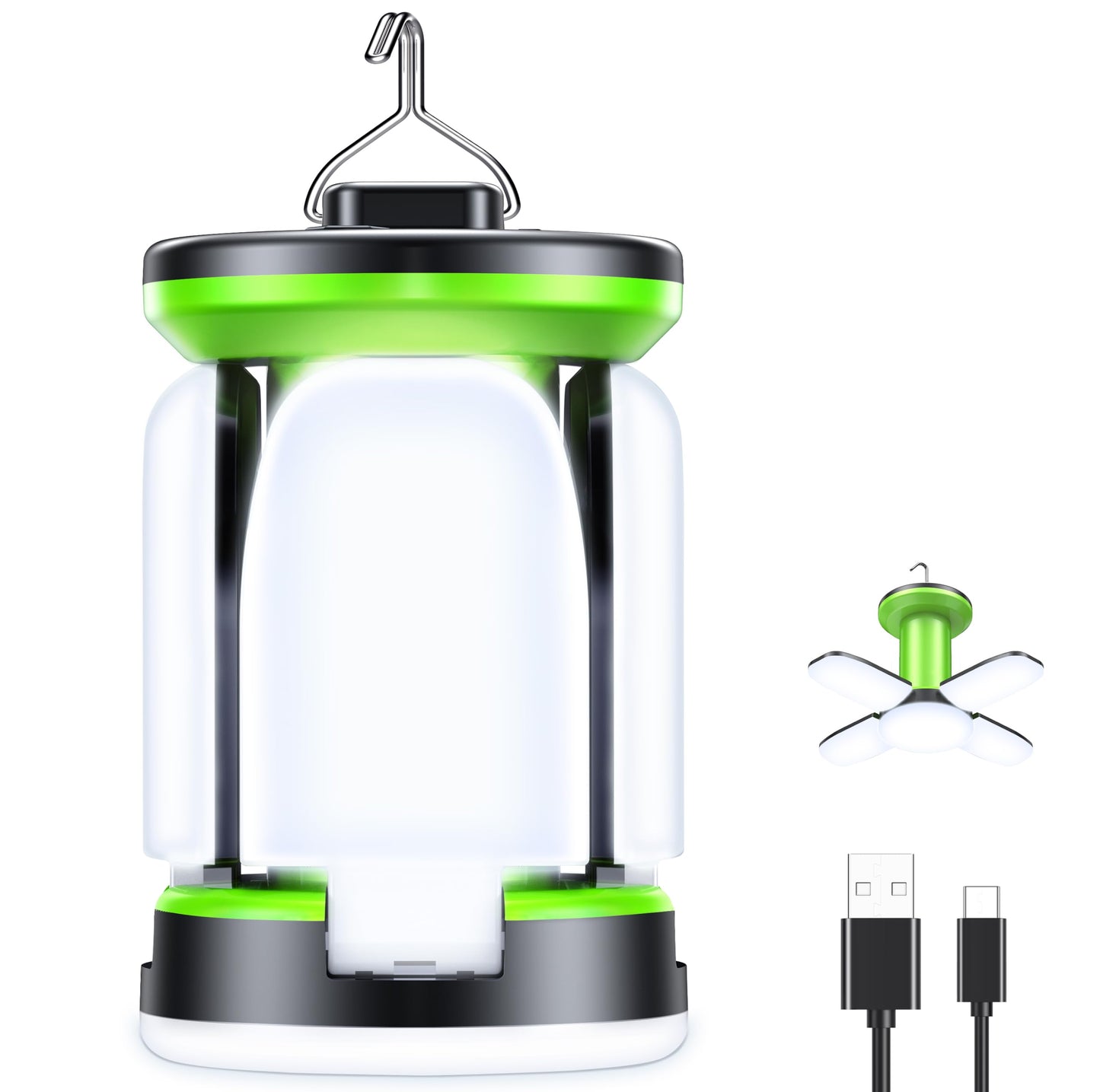 Blukar Camping Lantern Rechargeable, Camping Lights Lamp-7 Light Modes,60 LED Ultra Bright LED Tent Light,Long Battery Life for Outdoor for Camping, Emergency, Fishing, Hiking etc (White Light)